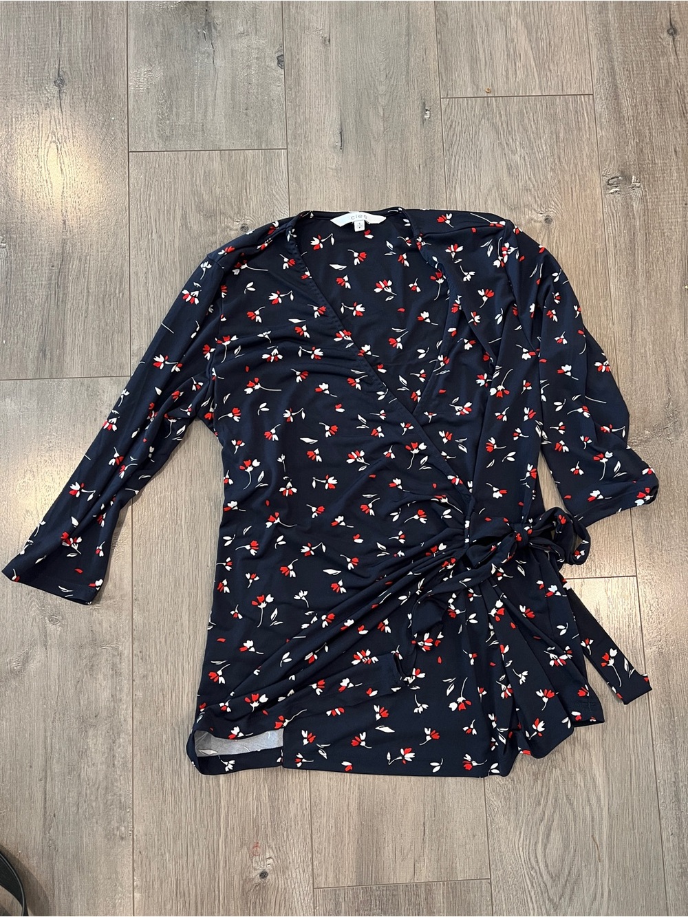cleo Navy Floral Wrap Chemise
